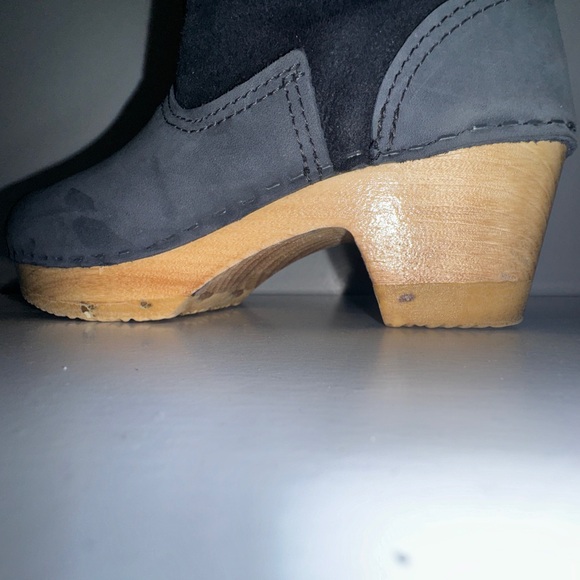 No.6 Pull-on Shearling Mid-Heel Boots Blue Suede size 36 Women SZ 6 EUC - Picture 5 of 10